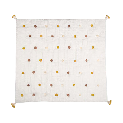 used Crane Baby Quilted Blanket, Kendi Pom Pom White