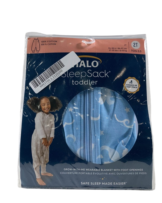 used Halo Toddler SleepSack Wearable Blanket, 2T, Cotton, 0.5, Blue Dragons