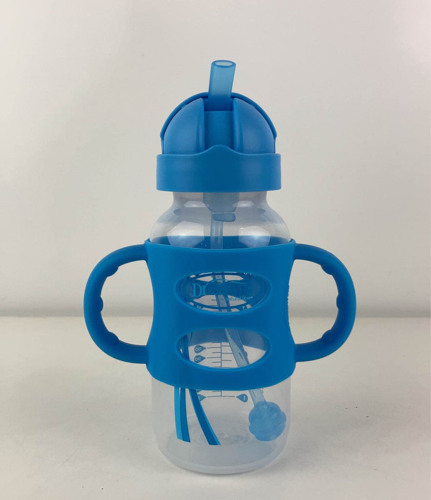 Dr. Brown's Milestones Sippy Straw Bottle, 9oz, Wide-Neck, Blue