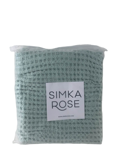 used Simka Rose Waffle Baby Blanket, Sage