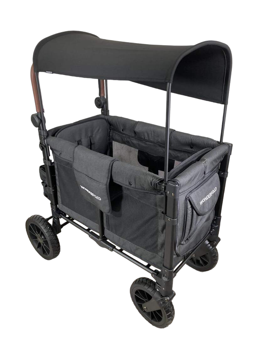 used Wonderfold W2 Luxe Multifunctional Double Stroller Wagon, Volcanic Black, 2023