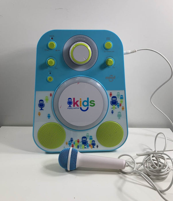 used The Singing Machine Kids Mood LED Glowing Bluetooth Sing Along Speaker, Blue