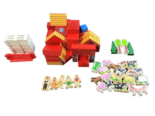 used BUNDLE Wooden Toys, Barn And Farm Animals