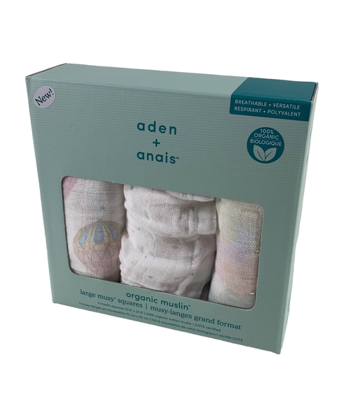 used Aden + Anais Organic Muslin Large Musy Squares