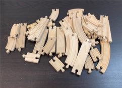 used Hape Wooden Railway Super Expansion Rail Pack