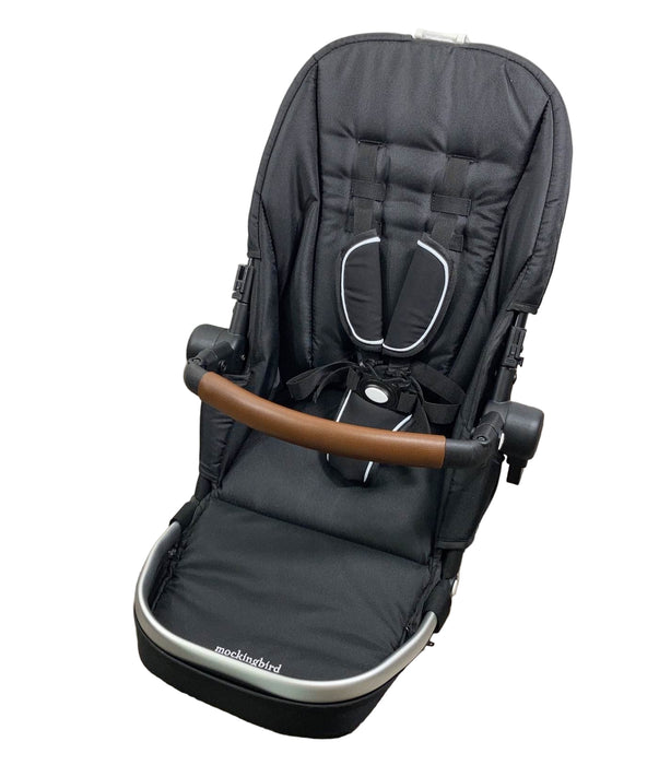 Shop Mockingbird 2nd Seat Kit with Extendable Canopy, Black, Windowpane, Silver With Black Leather at GoodBuy Gear