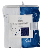 Shop JumpOff Jo 2 Pack Fitted Bassinet Sheets, Blue Galaxy Bears at GoodBuy Gear