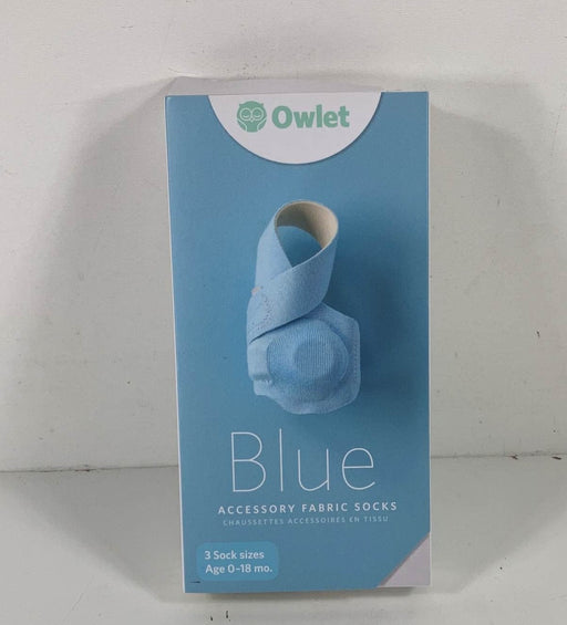 used Owlet Extra Fabric Socks, Size 1,2, and 3, Blue