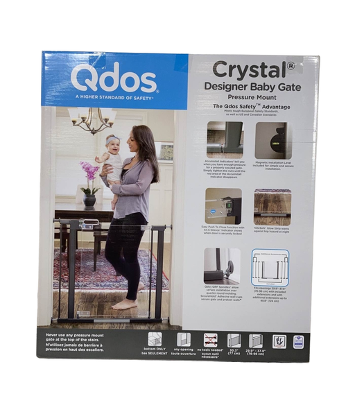 used Qdos Crystal Designer Baby Safety Gate Pressure Mount