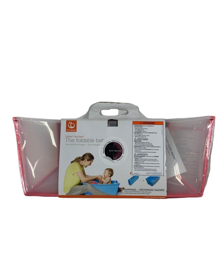 Stokke Flexi Bath Foldable Baby Bathtub, Transparent Pink, Regular