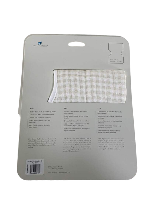 Shop Little Unicorn Cotton Muslin Burp Cloth 2 Pack, Tan Gingham at GoodBuy Gear