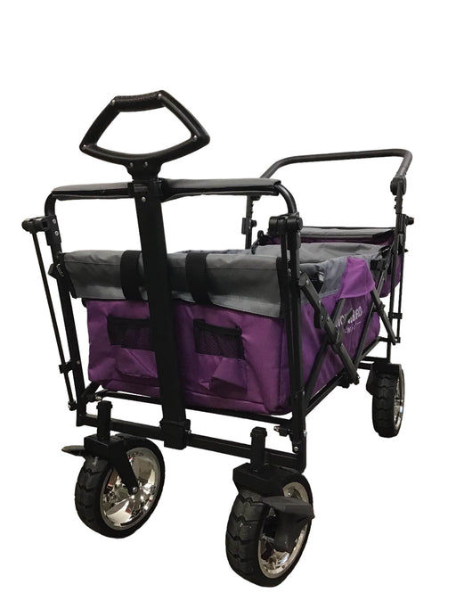 used Wonderfold S4 Push & Pull Premium Utility Folding Wagon with Canopy, Purple, CP Model