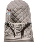 secondhand BabyBjorn Bouncer Bliss, Black Frame, Sand Gray Cotton Classic Quilt