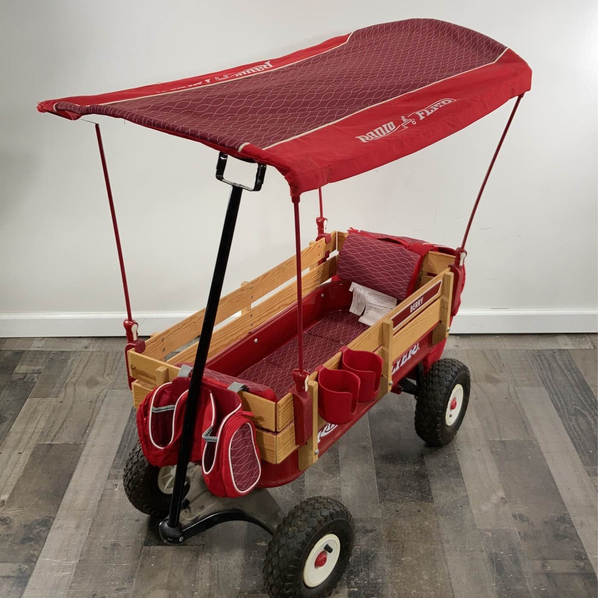 Radio Flyer Classic Steel and Wood Wagon with Canopy & All-Terrain Air