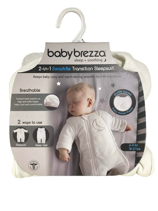 used Baby Brezza 2-in-1 Swaddle Transition Sleepsuit, 6-9Mo