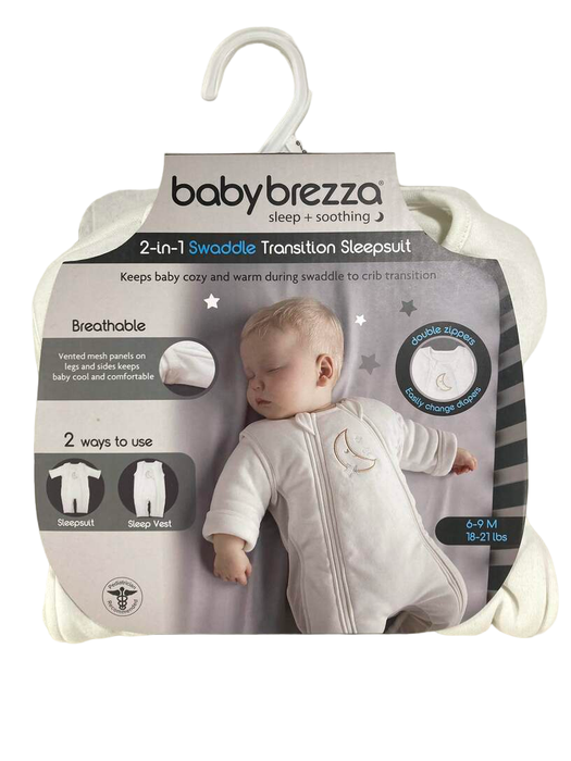 used Baby Brezza 2-in-1 Swaddle Transition Sleepsuit, 6-9Mo