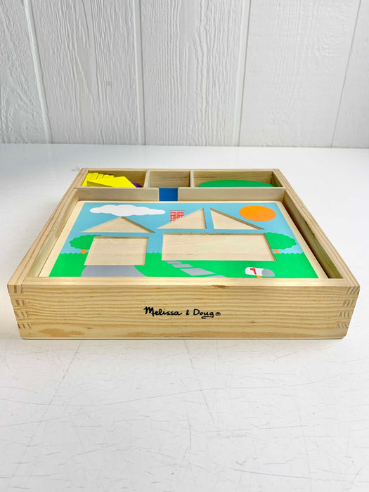 secondhand Melissa & Doug Pattern Blocks And Boards