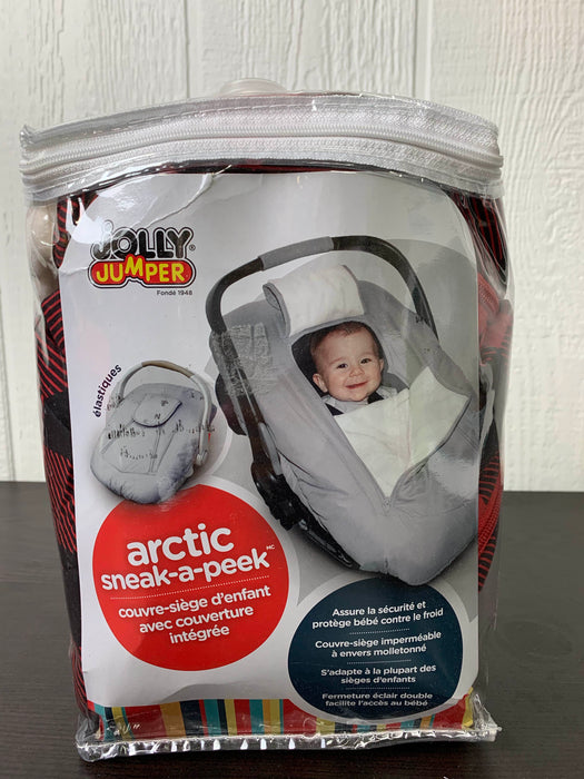 used Jolly Jumper Arctic Sneak-A-Peek Infant Car Seat Cover With Attached Blanket