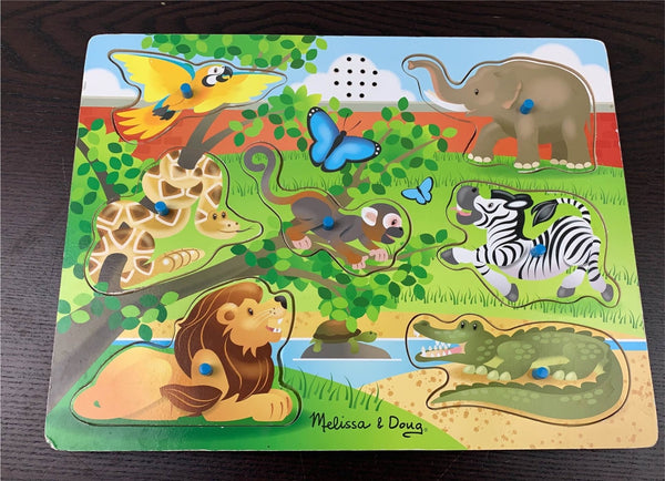 Melissa & Doug Wooden Animal Zoo Sound Puzzle