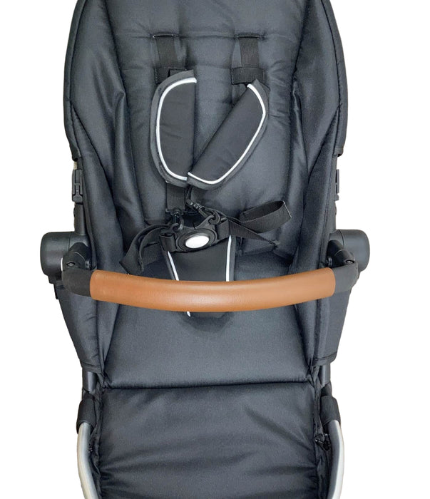 Shop Mockingbird 2nd Seat Kit with Extendable Canopy, Black, Windowpane, Silver With Black Leather at GoodBuy Gear