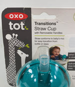 Shop OXO Tot Transitions Soft Spout Sippy Cup with Removable Handles, Teal at GoodBuy Gear