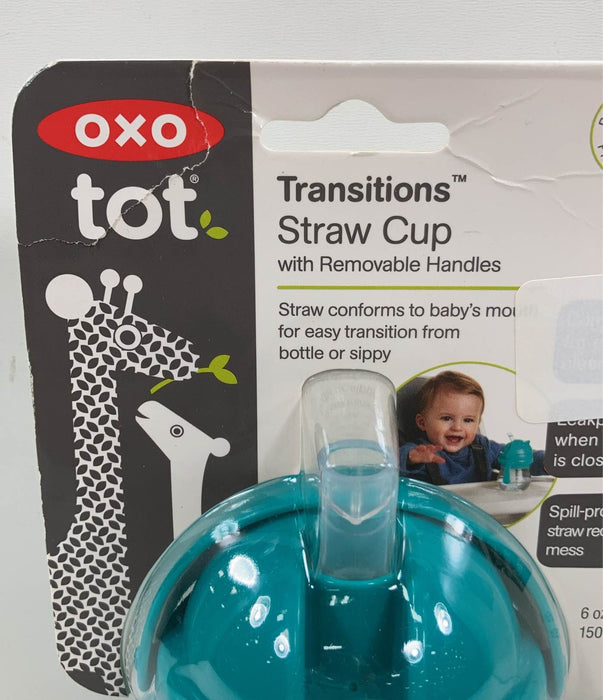Shop OXO Tot Transitions Soft Spout Sippy Cup with Removable Handles, Teal at GoodBuy Gear