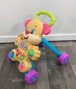 secondhand Fisher Price Laugh & Learn Smart Stages Learn With Puppy Walker, - pink & purple