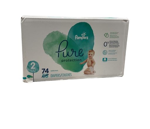 used Pampers Pure Protection Diapers Size 2, 74 Count