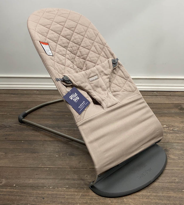 used BabyBjorn Bouncer Bliss, Sand Gray Cotton Classic Quilt