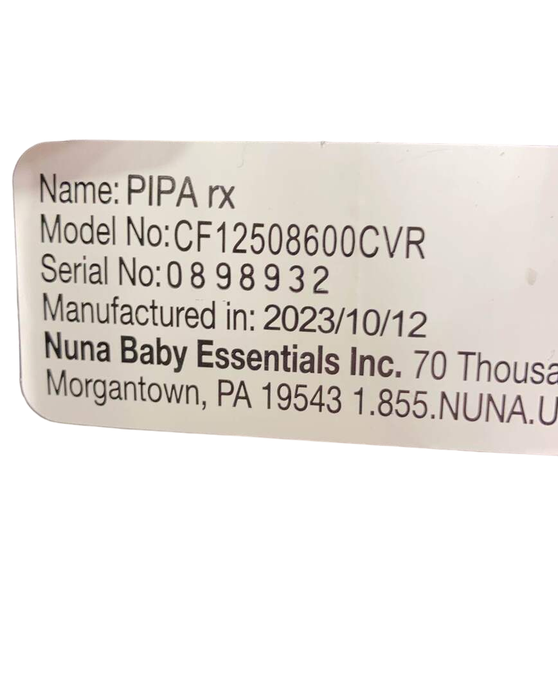 used Nuna PIPA rx Infant Car Seat, Caviar, 2023