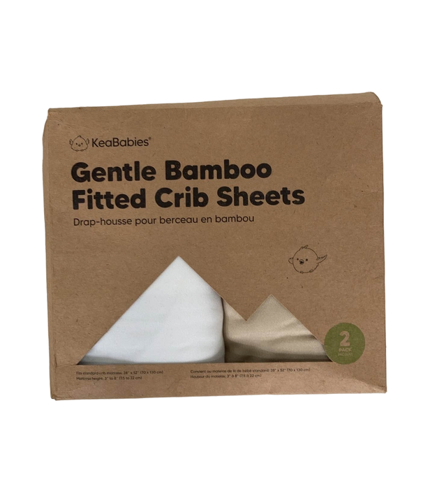 used KeaBabies Gentle Bamboo Fitted Crib Sheets 2pack, Khaki