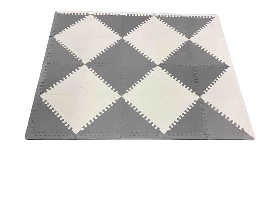 used Skip Hop Interlocking Foam Floor Tiles Playspot, Grey Cream