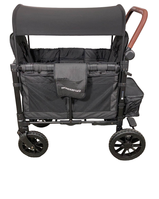 secondhand Wonderfold W2 Luxe Multifunctional Double Stroller Wagon, 2023, Charcoal Black