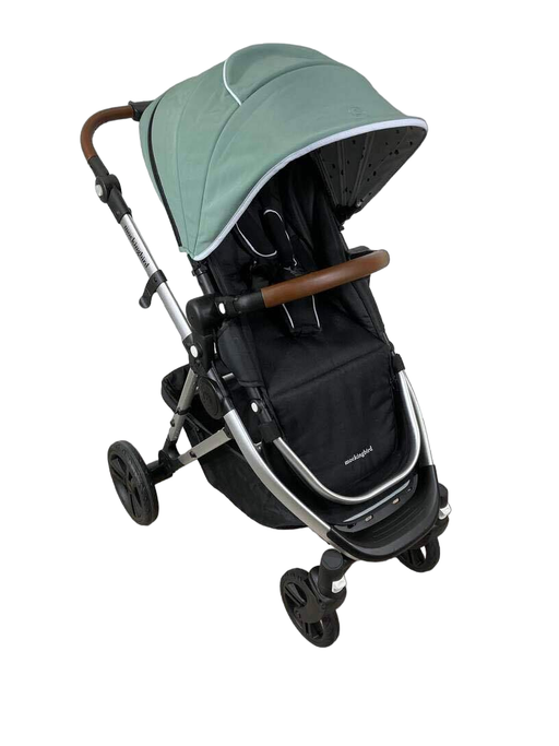 used Mockingbird Single Stroller, Sage, Watercolor Drops, Silver With Penny Leather, 2023