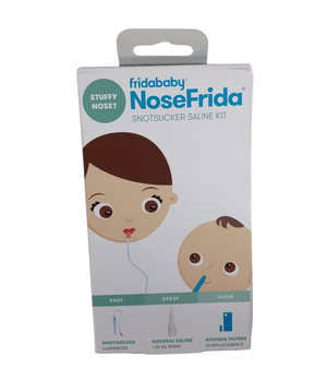 Baby Nasal Aspirator NoseFrida The Snotsucker with 10 Extra Filters and  All-Natural Saline Nasal Spray by Frida Baby 