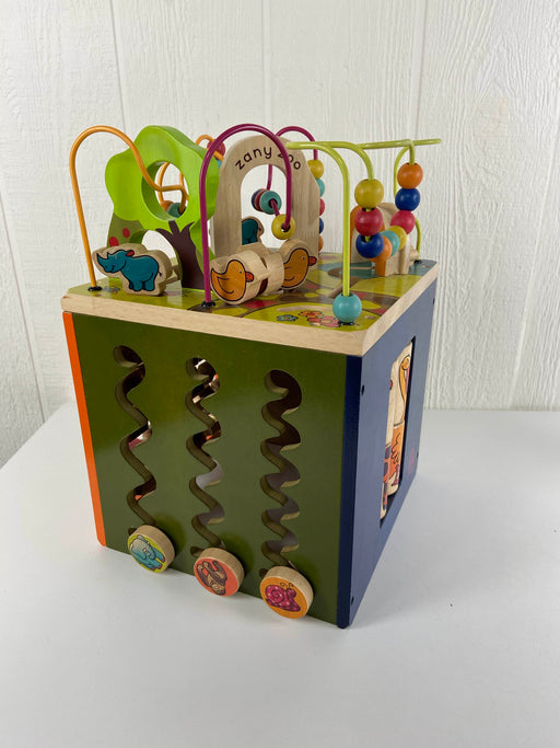 used B. Toys Zany Zoo Wooden Activity Cube