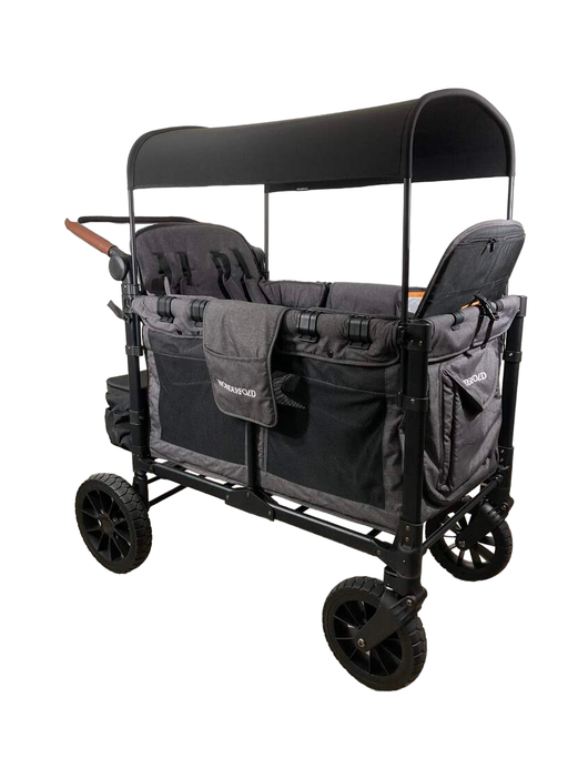 used Wonderfold W4 Luxe Quad Stroller Wagon, Charcoal Grey with Black Frame, 2023