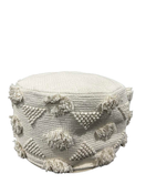 used Crate & Kids Dottie Macrame Woven Kids Pouf, Natural