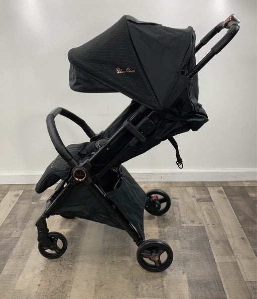 secondhand Silver Cross Jet 3 Super Compact Stroller, 2022, Black with Rose Gold