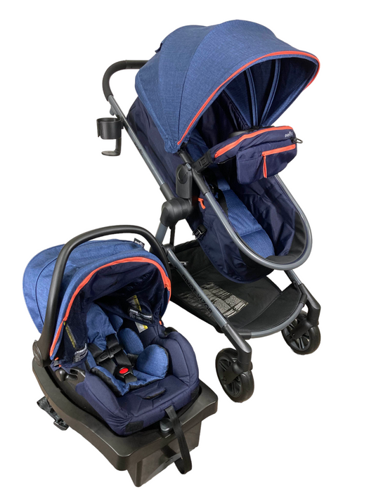 Evenflo Pivot Vizor Travel System, 2022, Promenade Blue