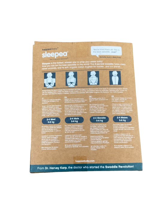 secondhand Happiest Baby Sleepea Swaddle, Medium, white