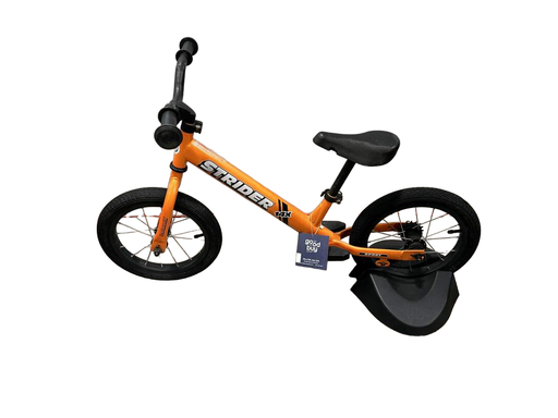 secondhand Strider Balance Bike 14x, Tangerine, With Bike Stand