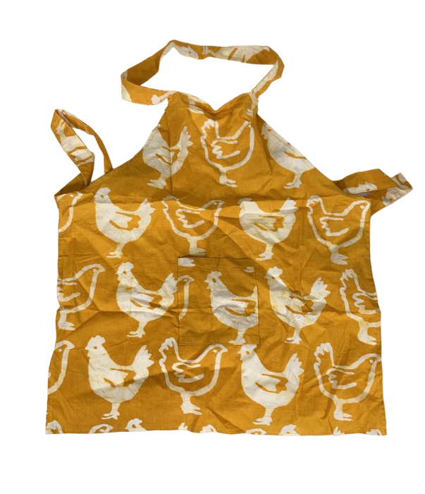 used Global Mamas Kids Apron, Chickens Gold