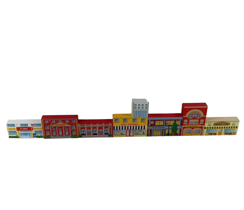 secondhand Melissa & Doug Town Blocks Wooden Playset