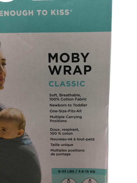 secondhand Moby Wrap Baby Carrier, Deep Sea