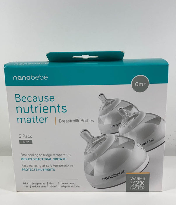 Shop Nanobébé Breastmilk Baby Bottles 3-Pack, Grey at GoodBuy Gear