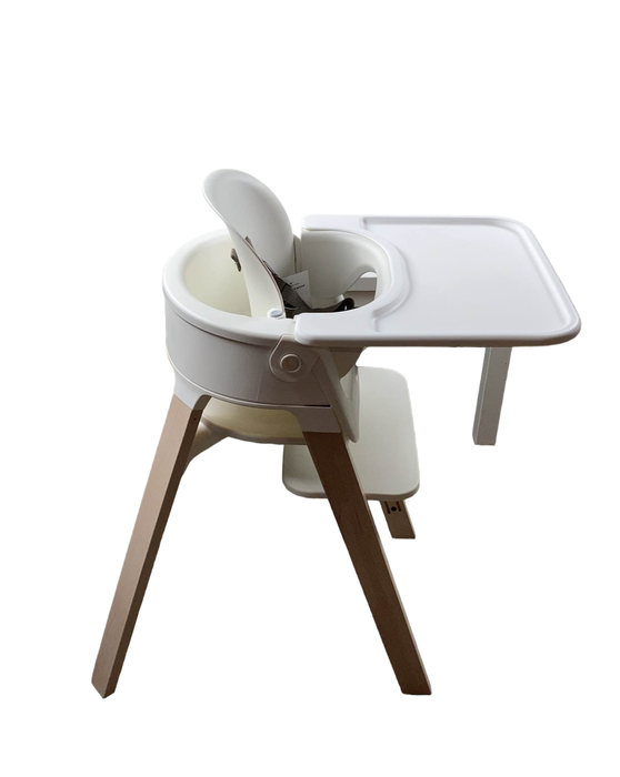 secondhand Stokke Steps High Chair, White Seat Natural Legs