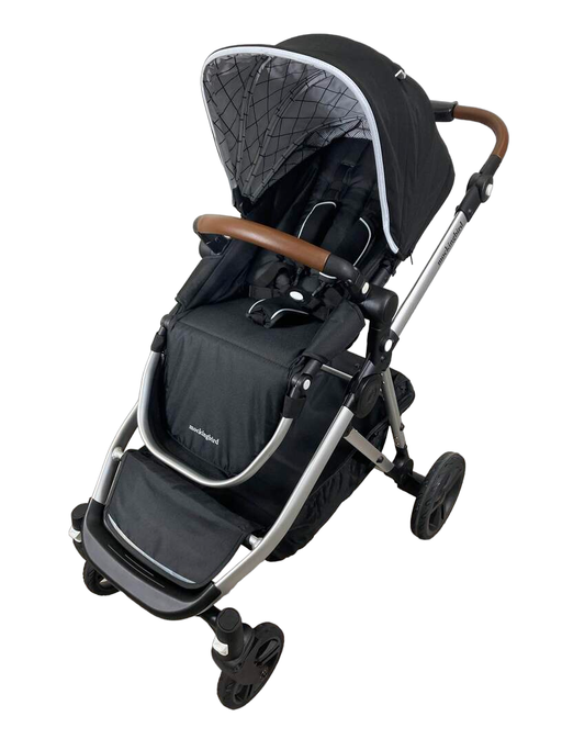 secondhand Mockingbird Single to Double Stroller, 2022, Silver with Penny Leather, Windowpane, Black