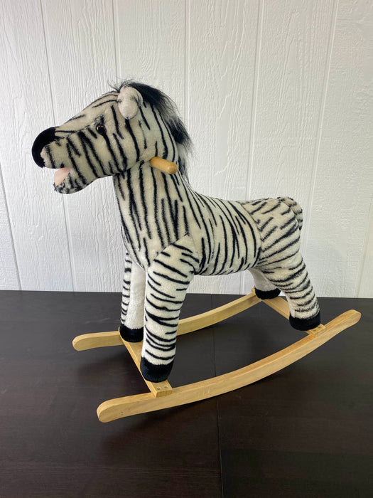 used Happy Trails Zebra Plush Rocking Animal