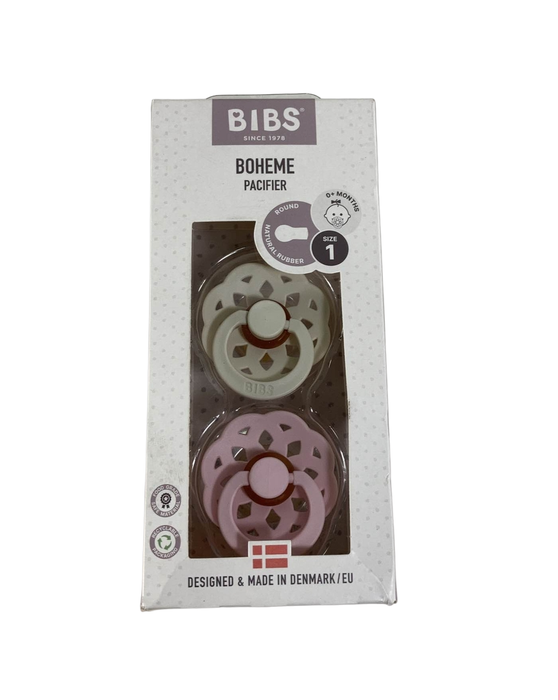Shop BIBS Boheme Natural Rubber Pacifier 2 Pack, Ivory/Blossom, Size 1 (0+ months) at GoodBuy Gear